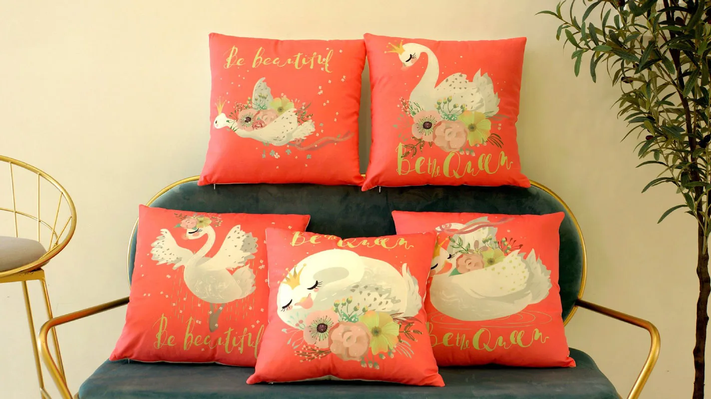 Houspace новый короткий плюш Be the Swan Queen для дома дивана автомобиля декоративный декор