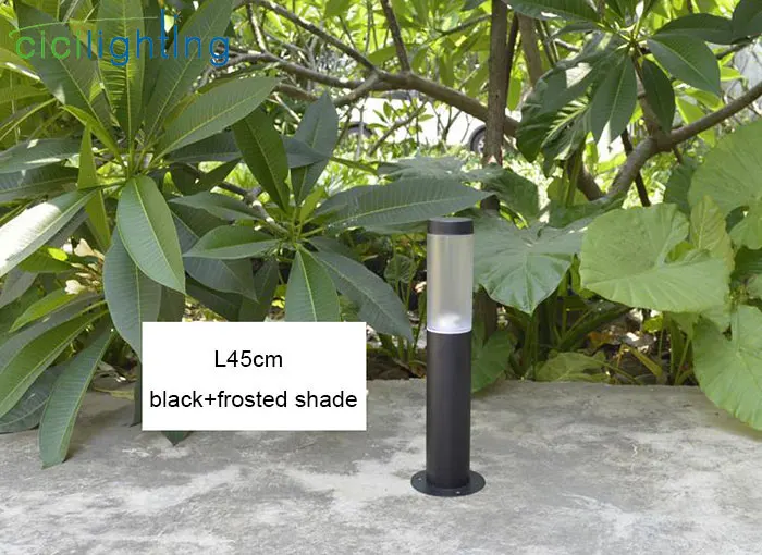 Современные длинные лампы для газонов из нержавеющей стали L45cm L60cm, Черный Уличный садовый светильник, водонепроницаемый светодиодный ландшафтный светильник - Испускаемый цвет: blackfrost L45cm
