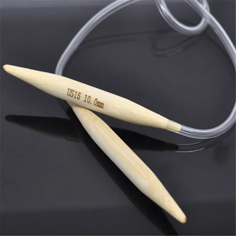 

DoreenBeads Bamboo Circular Knitting Needles Transparent Tube Crochet Hooks Sweater Needle Big Size 10mm 40cm Long,1PC