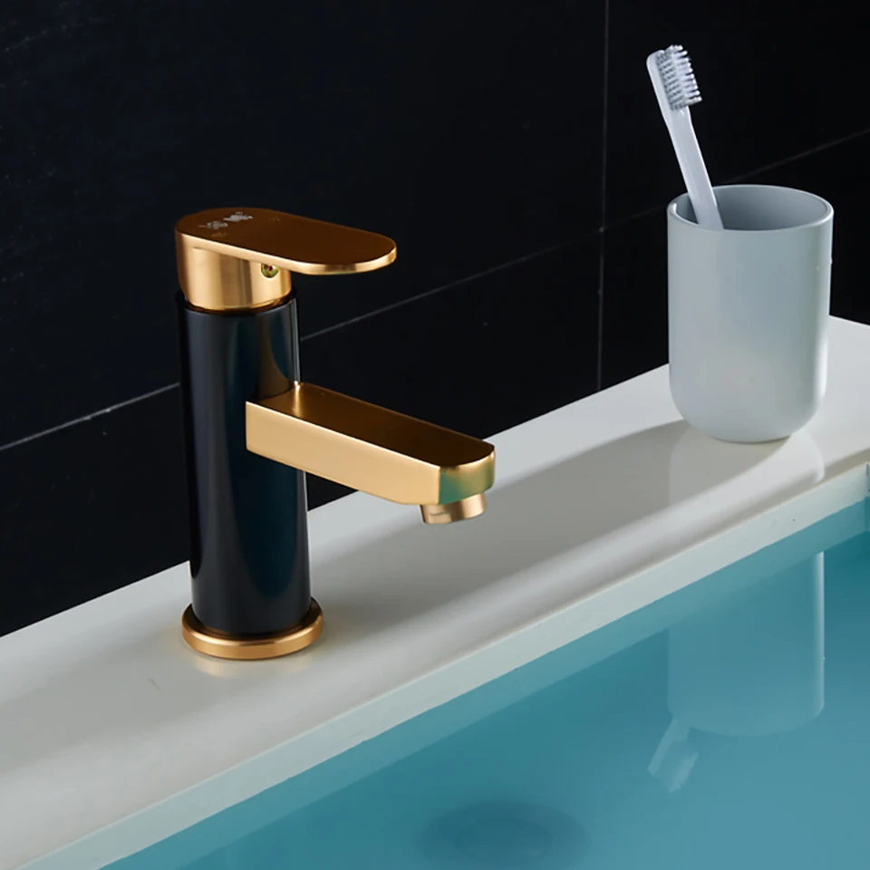 

YAOPENG Bathroom basin faucet Cold and hot Water Mixer Vanity Vessel Sinks Mixer Tap black Single Handler single hole faucets
