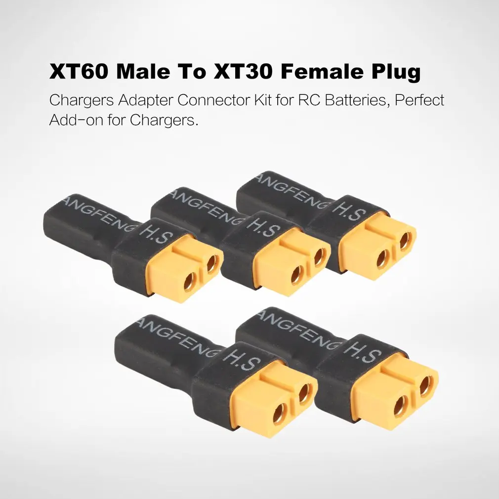 

5PCS XT60 Male Plug To XT30 Female Plug Adapter For Lipo Battery Connector for RC Models Helicopter Drone Quadcopter Parts