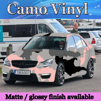 

Large Spots Pink Snow Camouflage VINYL Car Wrap Film Wrapping Foil With Air Bubble Free PROTWRAPS Covering 1.52x30m/Roll