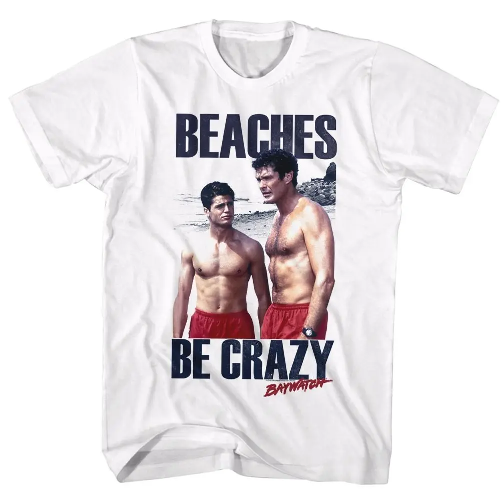 Baywatch пляжи быть сумасшедшим лицензионный для взрослых Футболка Cool Повседневное