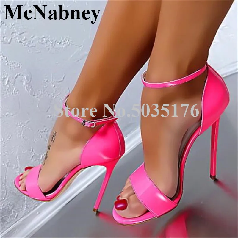 

2019 European Fashion Gladiator Solid Peep Toe Platform Sandals Ankle Strap Buckle Stiletto Heel Cover Heel Sandals Women Shoes