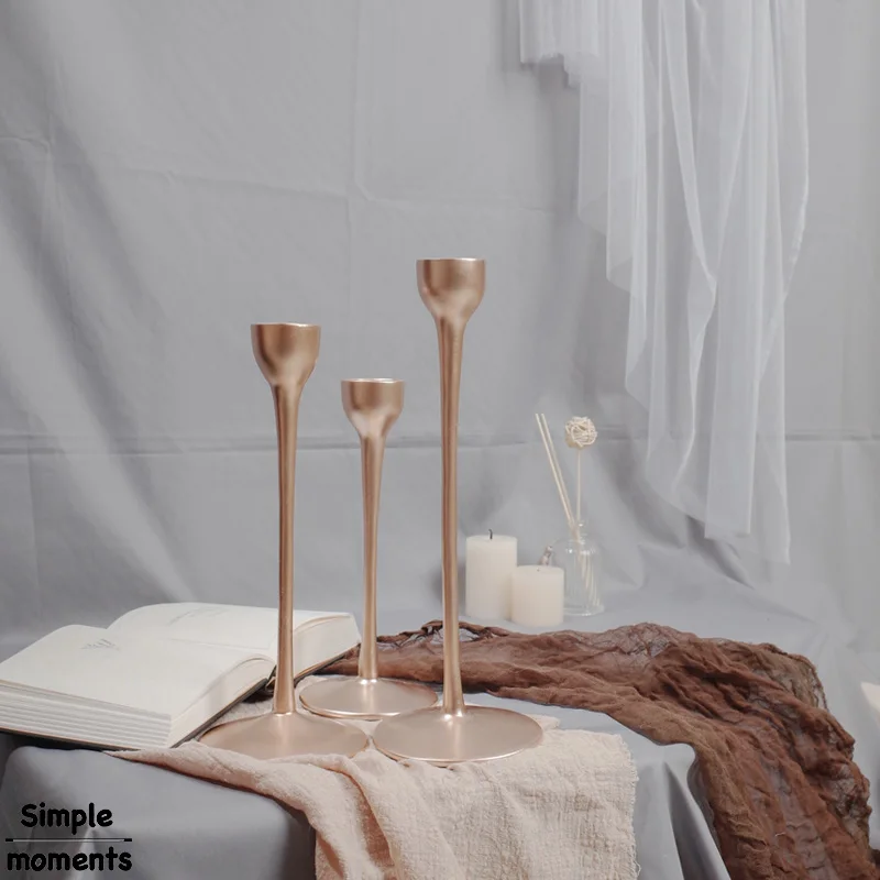 

Simple moments Resin Candle Holder 3 Pieces Golden Wedding Decoration Bar Party Decoration Home Decoration Candlestick
