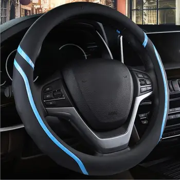 

Leather Car Steering-wheel Cover 38CM Fit Most Car Styling Sport Non-slip massage Auto Steering Wheel Covers