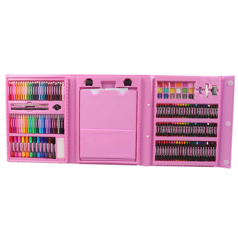 176 шт., детский подарок, креативный набор кистей для рисования граффити, Детские повседневные развлекательные игрушки, художественные наборы с мольбертом - Цвет: Pink
