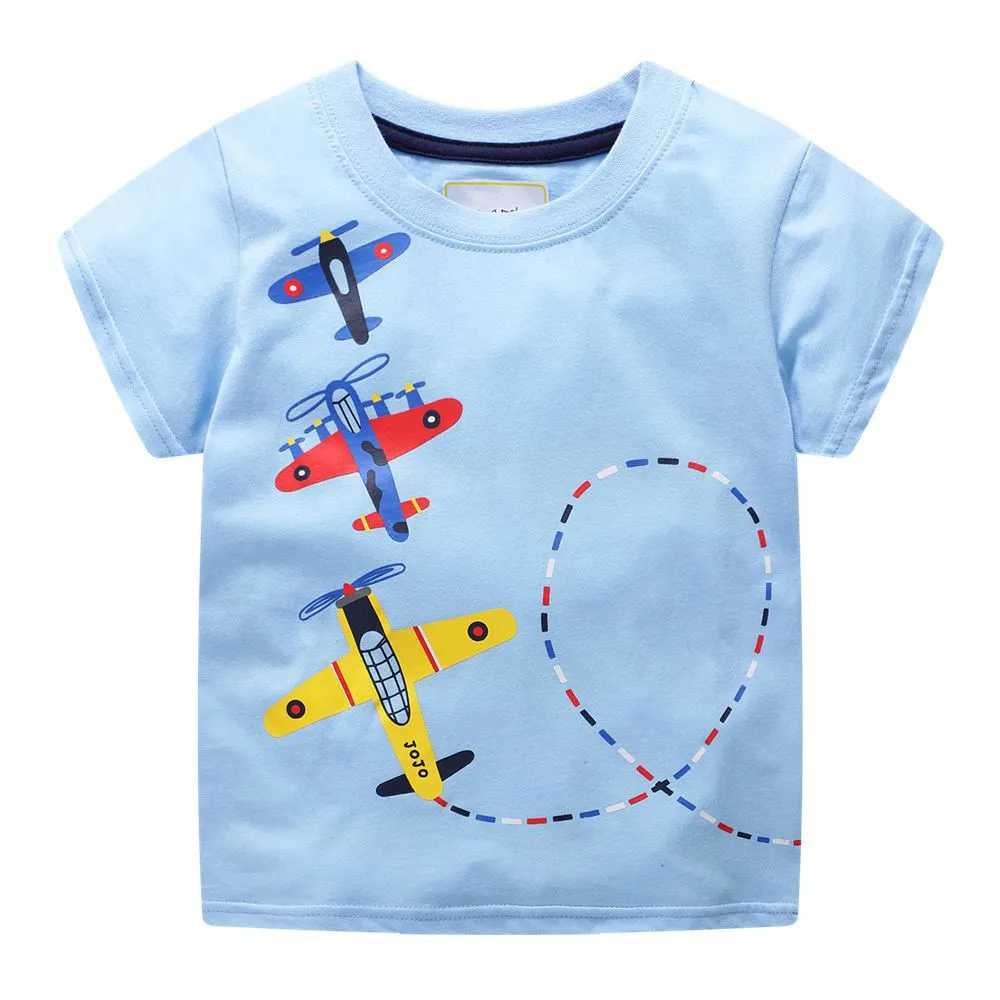 VIDMID/Детская футболка с короткими рукавами; футболки для мальчиков с рисунком машины; Летние Короткие футболки; топы для детей; одежда для маленьких мальчиков; хлопковая Футболка с рисунком крокодила - Цвет: as photo