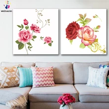 DIY Раскрашивание картины по номерам с цветами Роза сафлор растение Цветы Рисунок Живопись по номерам оформлена дома