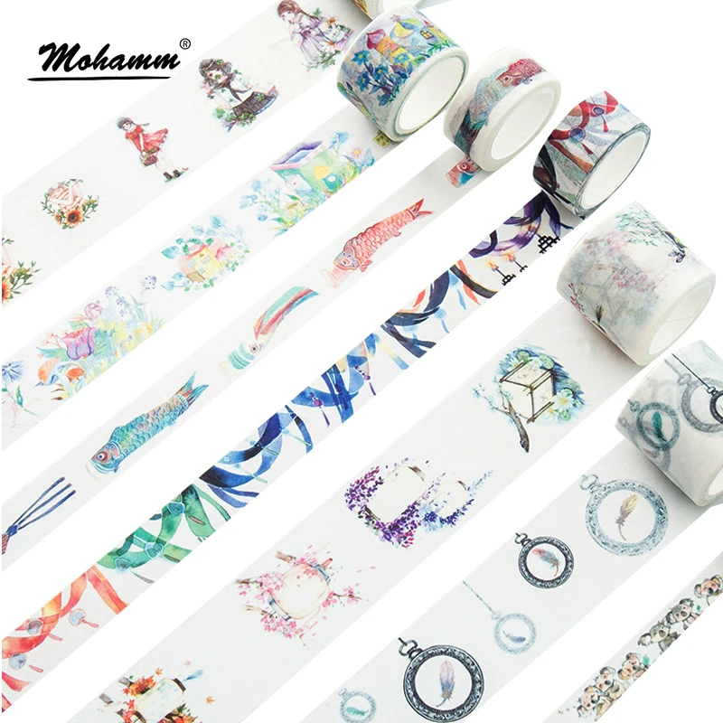 Cute Creative Dream Watercolor Painting Japanese Decorative Washi Tape DIY Scrapbooking Masking Tape School Office Supplies