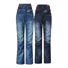 Gsou снег Ретро винтажный лыж Брюки для девочек длинные водонепроницаемый ветрозащитный дышащий спортивные брюки теплые зимние