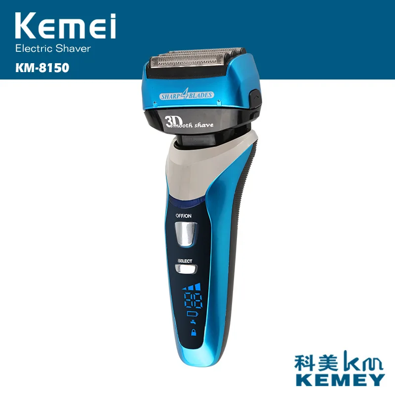 

Kemei Reciprocating Triple Blade Razor Electric Shaver LED Display Waterproof Men Beard Trimmer Shaving Machine FaceCace KM-8150