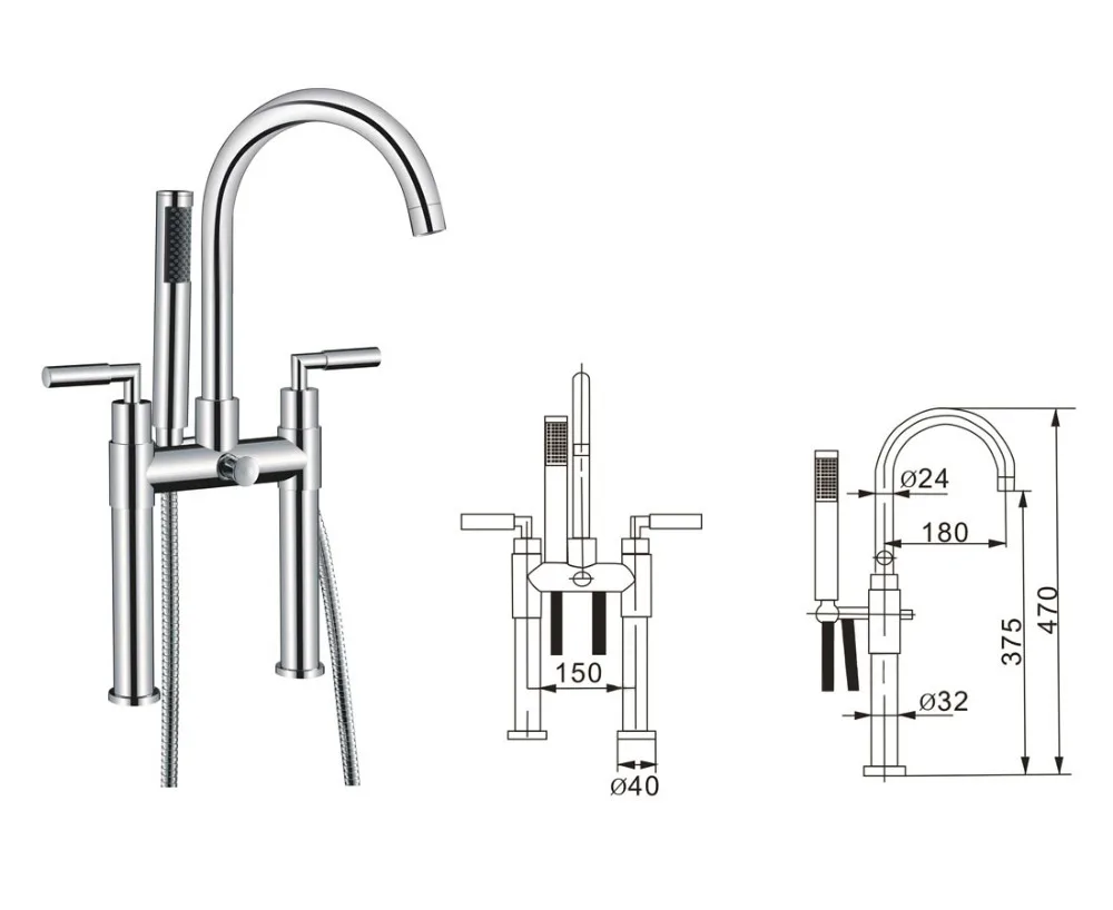 Envío gratis contemporáneo central de latón macizo doble maneja puente