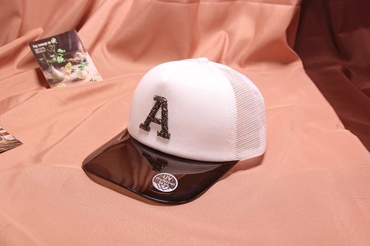 Унисекс бейсболка сетчатая шапка солнцезащитный козырек шляпа для мужчин прозрачный козырек летние женские шапки бейсболки женские мужские бейсболки - Цвет: A-Black White