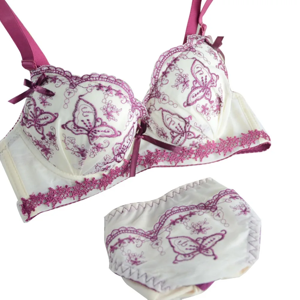 

Sexy Women Bra Set Embroidery Lingerie Underwear Push-Up Padded Bra Underwear