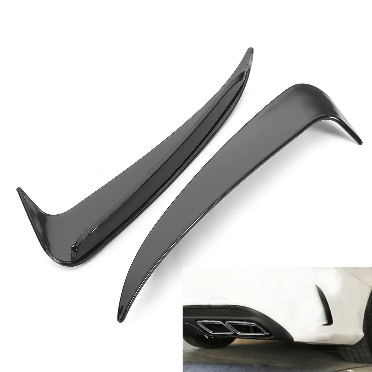

2Pcs C63 Style Rear Bumper Spoiler Canard /Air Vent Cover Trim for Benz W205 C Sport
