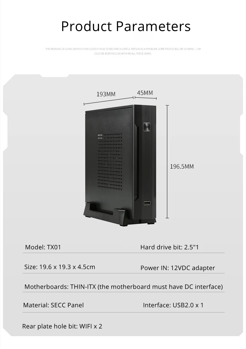 Тонкий itx мини Чехол HTPC домашний кинотеатр горизонтальный itx корпус SECC ПК для рабочего кабинета мини-atx игровой настольный корпус