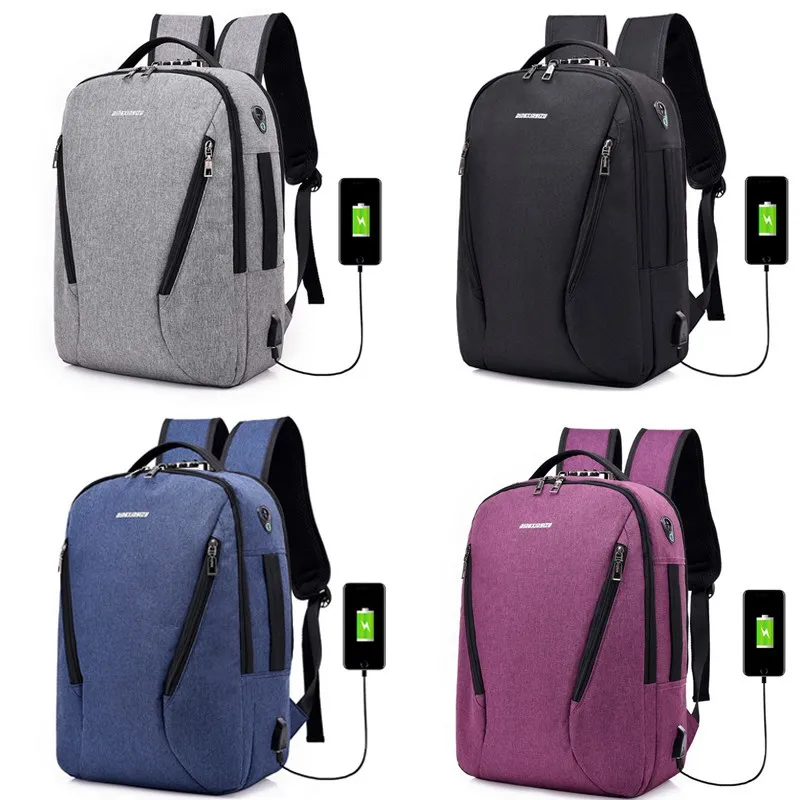 

Unisex Anti-Theft Backpack Casual Hiking Travel Daypack Camping Trekking School Bag Backpack with USB Charging Port & Lock