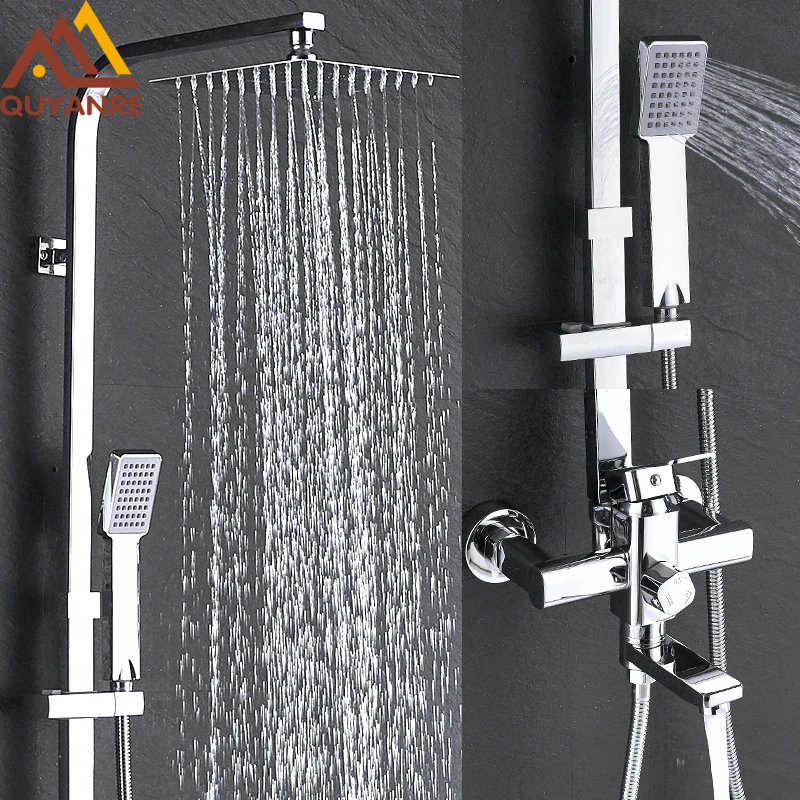 

Chrome 12" Ultrathin Large Rainfall Shower Faucet Set Bathroom Rain Shower Tap 3-way Brass Mixer Tap Swivel Tub Spout Torneira