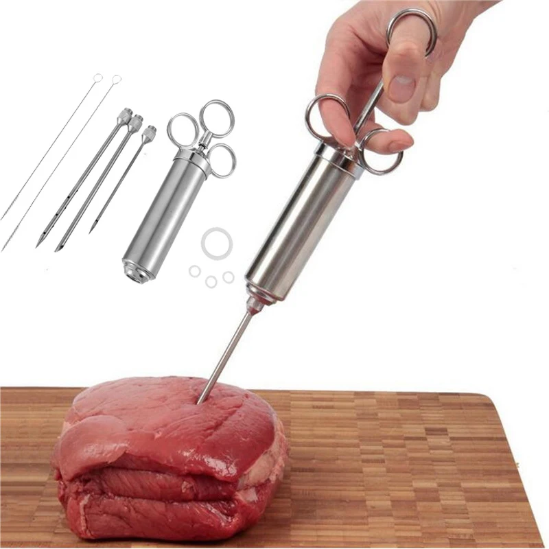 

Hoomall 60ml Meat Injector Syringe Poultry Marinade Flavour Injector Meat Seasoning Injectors Kitchen Outdoor Camping BBQ Tools