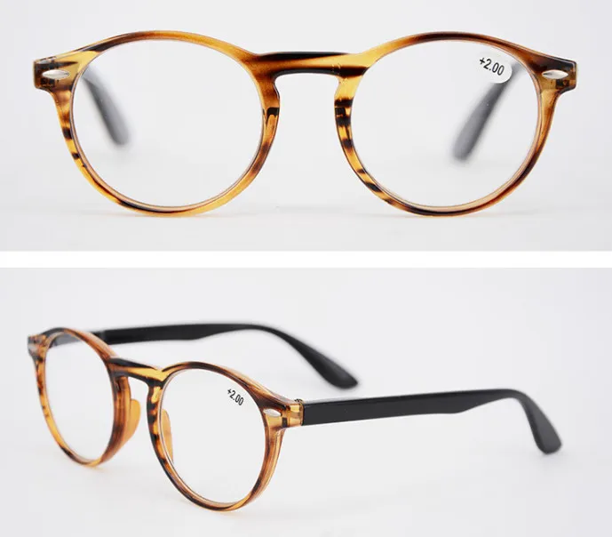 Eyesilove новые модные женские очки для чтения мужские круглые винтажные очки для чтения с несколькими цветами+ 100+ 150+ 200+ 250+ 300+ 350 - Цвет оправы: Leopard