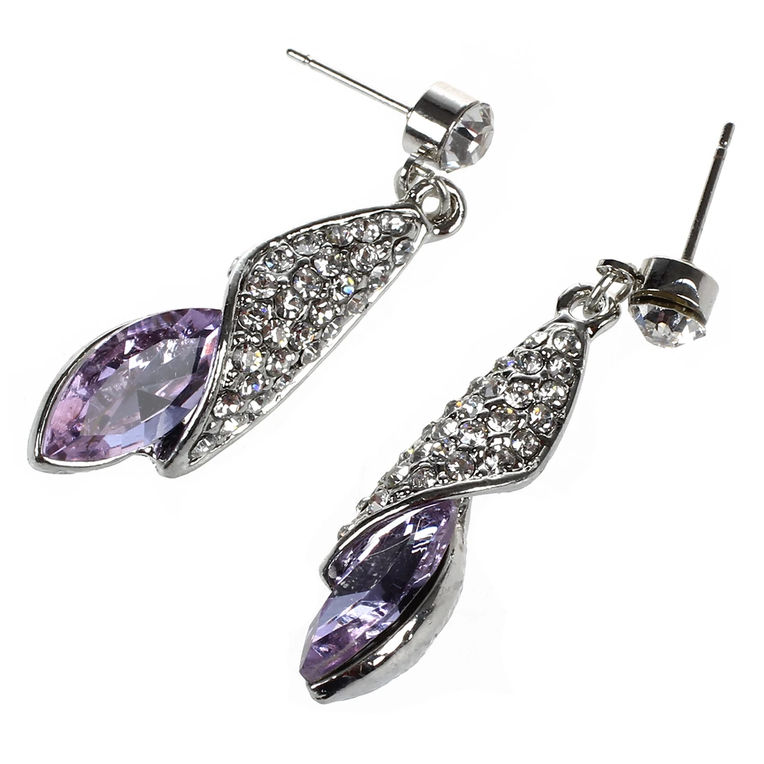 Women's Shining Crystal Rhinestone Teardrop Dangle Earrings Purplein Drop Earrings from Jewelry