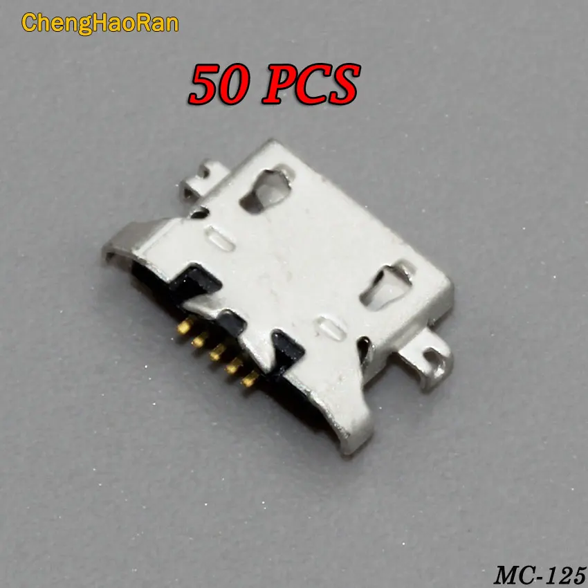 

ChengHaoRan 50pcs Micro USB 5pin heavy plate 1.28mm no side Flat mouth without curling side Female Connector Mini USB Jack