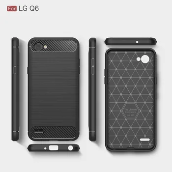 

50pcs/lot Free Shipping wire drawing Silicone Soft Cover Case For LG Q6