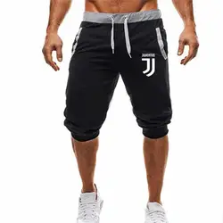 Лето 2018 г. Новые мужские шорты для женщин Ювентус печатных повседневное модные Jogger по колено треники человек фитнес Drawstring