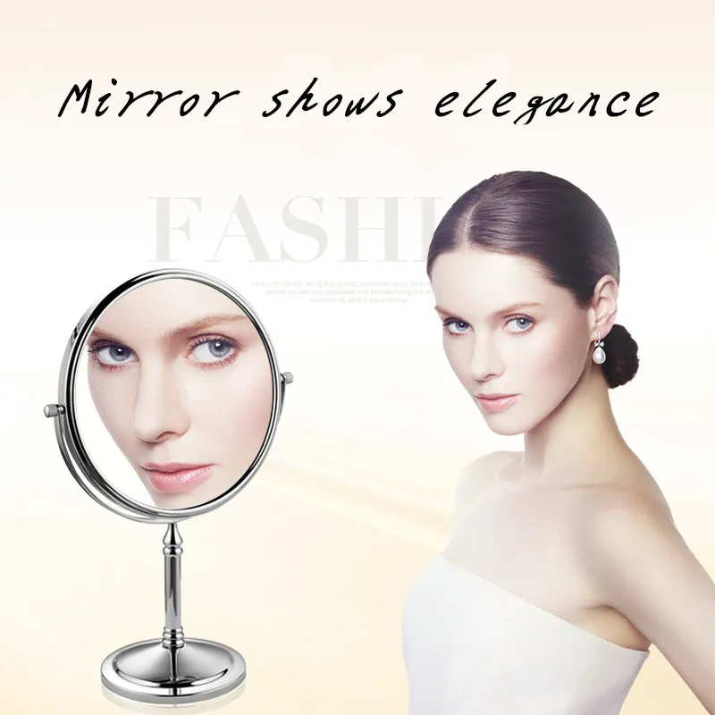 

Magnification Circular Makeup Mirror Dual 2 Sided Round Shape Rotating Cosmetic Mirror Stand Magnifier Mirror Standing Mirror