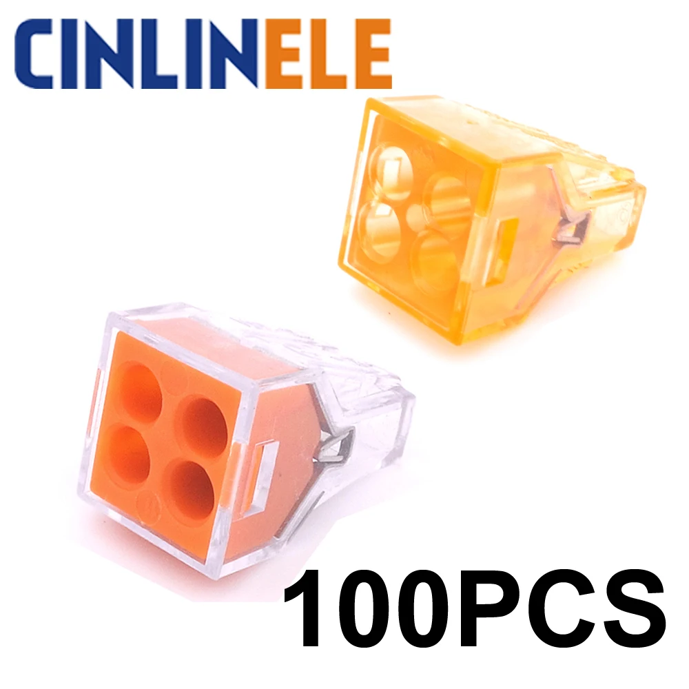 

100PCS wago 773-104 Push wire wiring connector For Junction 4 pin conductor terminal block