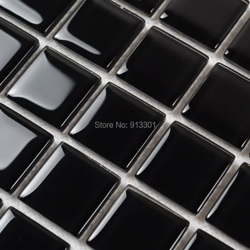 Buy black glass mosaic tiles mirror crystal glass tile