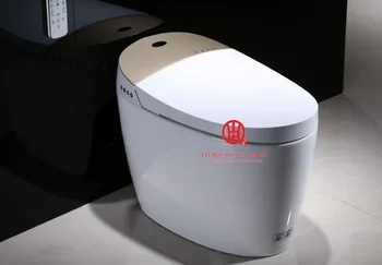 

Free Shipping luxury intelligent toilet smart ceramic toilet S-trap 220V factory price Automatic clean flushing siphonic