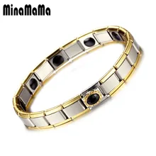 Дизайн эластичный квадратный звено цепи германий энергии здоровья Стразы кристаллический Магнитный браслет для мужчин женщин подарок ювелирные изделия