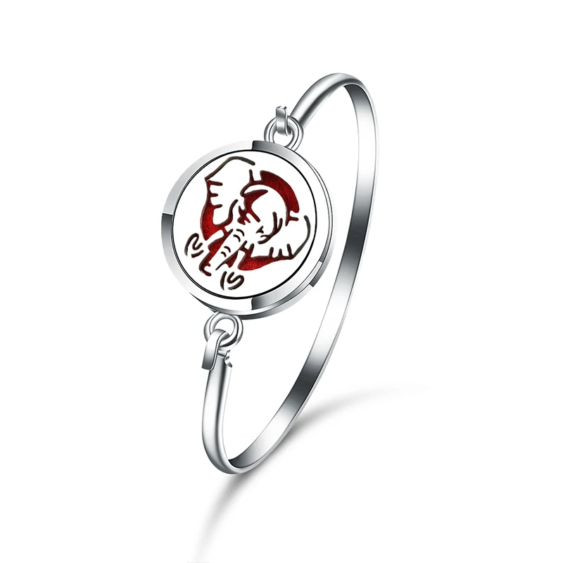 

2019 New Elephant Aromatherapy Magnetic Bracelet Stainless Steel Essential Oil Diffuser Perfume Lockets Jewelry Bangle Bracelets