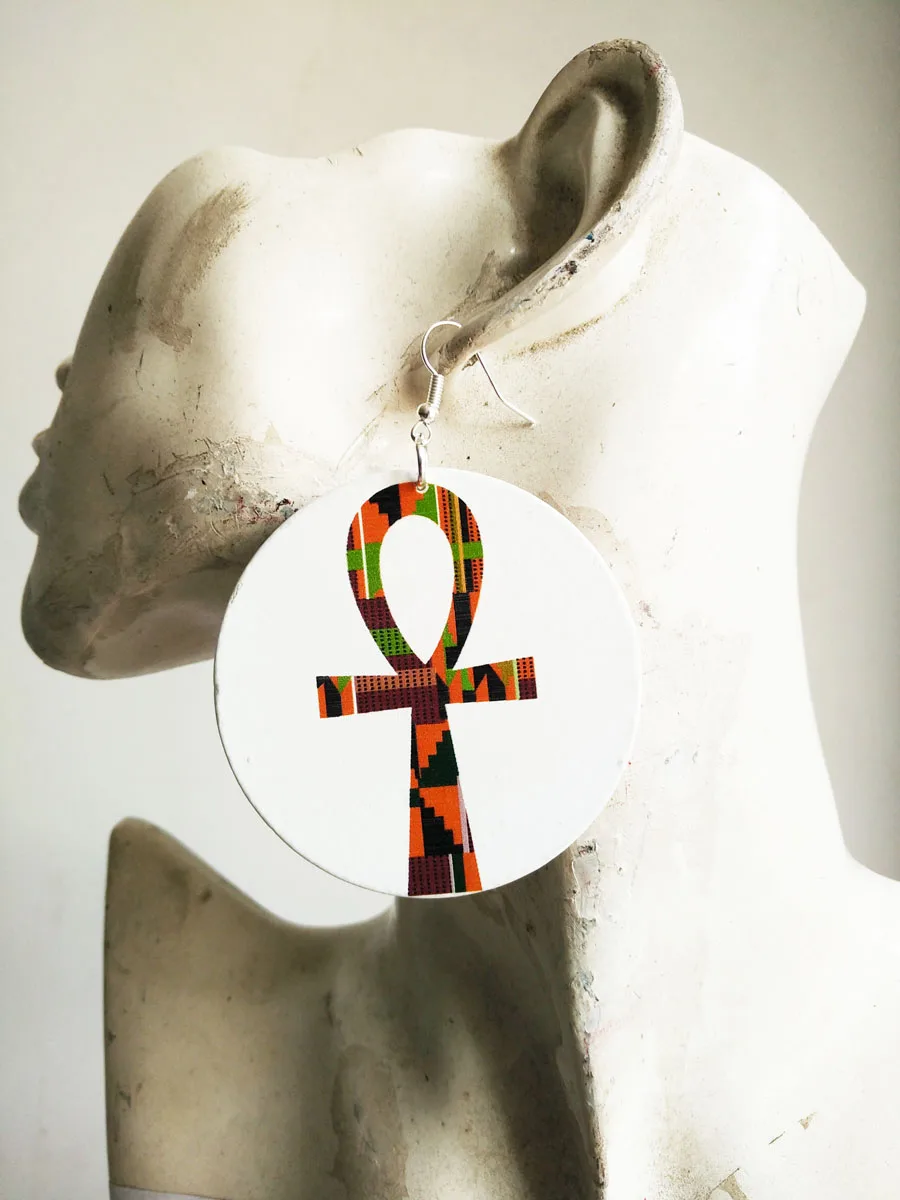 2018 Новое поступление фотография одна сторона WE 0676|wooden earrings|cross earringsearrings new arrival |