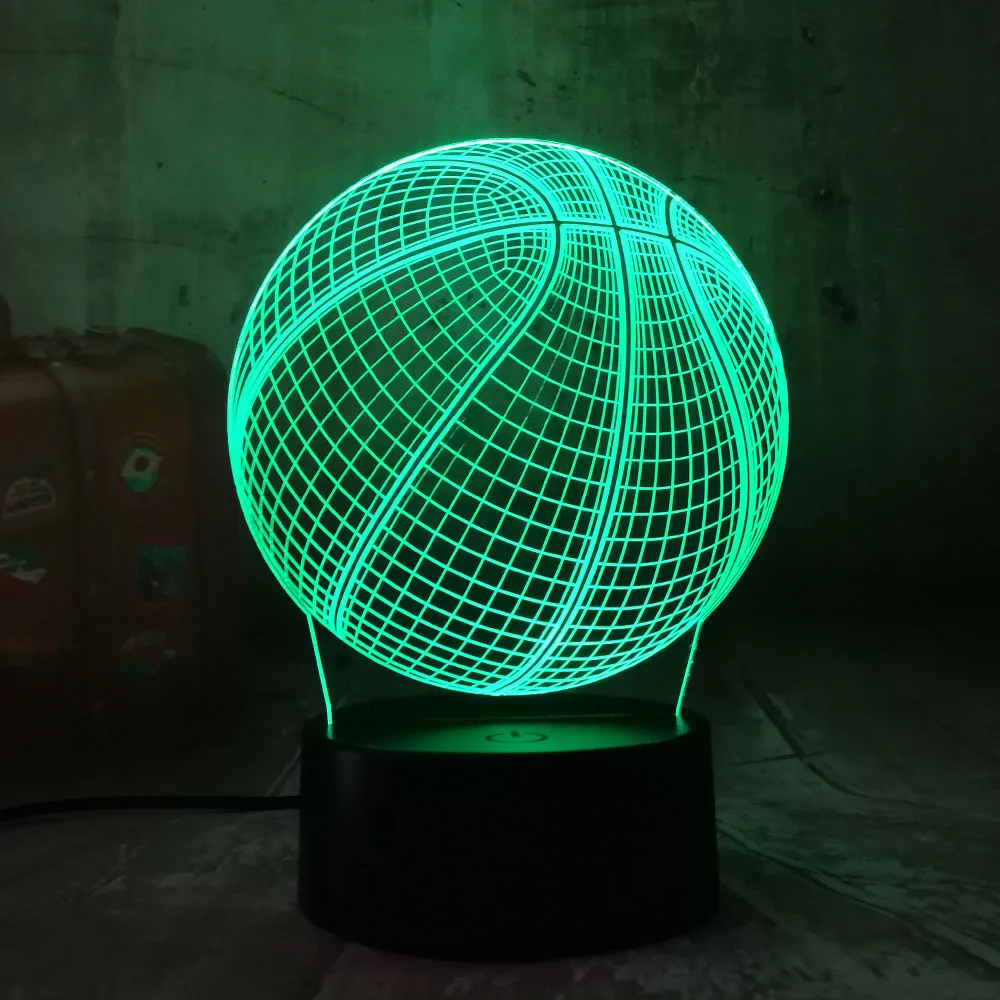 Крутая 3D баскетбольная спортивная домашняя Декорация LED illusion Touch Usb 7 цветов