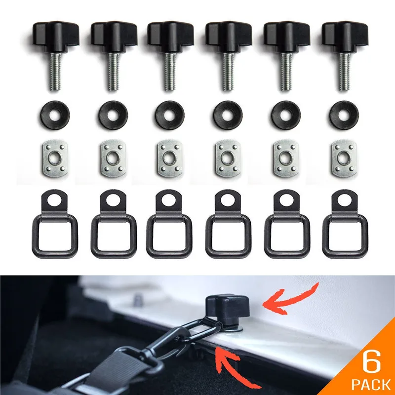 Hardtop/ cover Removal Thumb Screw Nut Washer Tie Down D Rings for Jeep