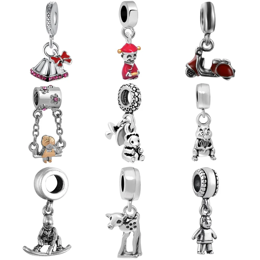 

Free Shipping 1 pc European Rabbit Giraffe Bear Bead Charms Fit Original Pandora Bracelet Jewelry diy for women gift N168