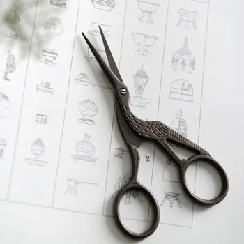 

High Quality Mini Vintage Scissors Heron Shaped Utility Knife Scissors For DIY Home & Office & School Cutting Supplies