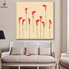 DIY цвета картины по номерам с цветами сафлор Цветок каллы Картина Рисунок Живопись по номерам Обрамленный дом