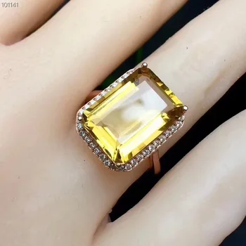 

Citrine ring Natural real citrine 925 sterling silver Fine yellow crystal jewelry Handworked jewelry 10*14mm