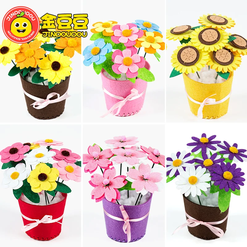 

Sunflower flower bouquet Felt kit Non-woven cloth Craft DIY Sewing set Felt Handwork Material DIY needlework supplies