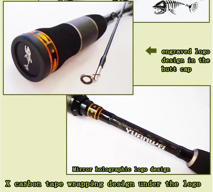 Vara de Pesca Raiz de Madeira Vara de Isca de Carbono Fiação 2 Seção ml - mh Potência Mão Im8 Vara 1.98 m 2.1 2.4m 16 Esporte e Lazer