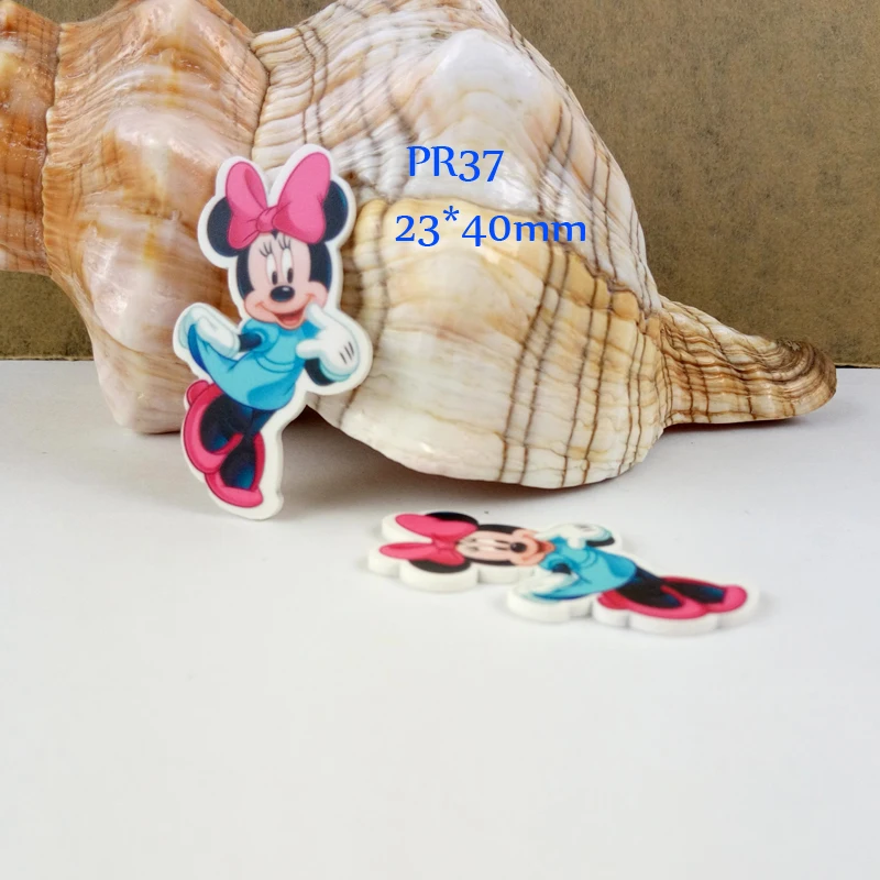 

Free shipping 30 pcs planar resin ribbon mickey resin pr37