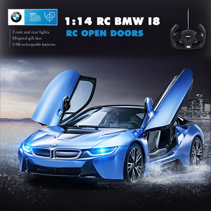 Rastar BMW RC автомобиль 1:14 i8 радиоуправляемые игрушки RC трансформирующаяся открытая дверная игрушка автомобиль детские забавные игрушки для мальчиков оригинальная коробка детский подарок