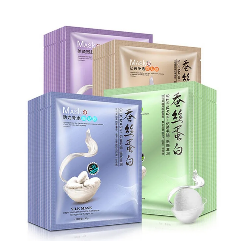 

8X Silk Protein Whitening Moisturizing Mask Oil Control Skin Wrinkle Acne Remove Yellow Peel Mask