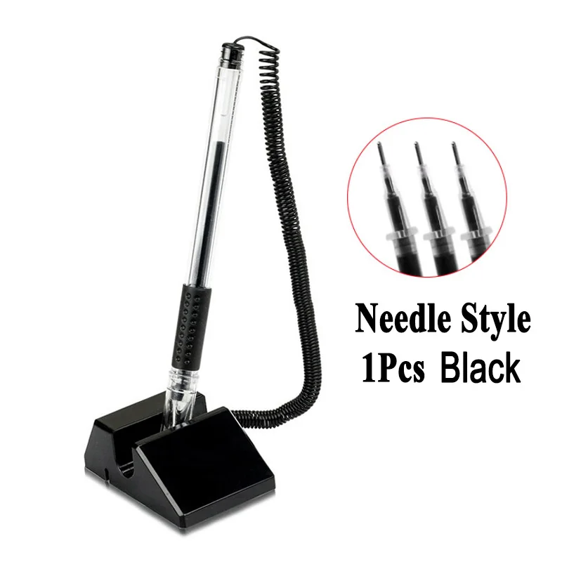 1xNeedle Black Pen Delvitch настольная Ручка фиксированная 0,5 мм черные чернила гелевая ручка счетчик рекламные подписи ручка и заправка канцелярские принадлежности для офиса и школы - Цвет: 1xNeedle Black Pen