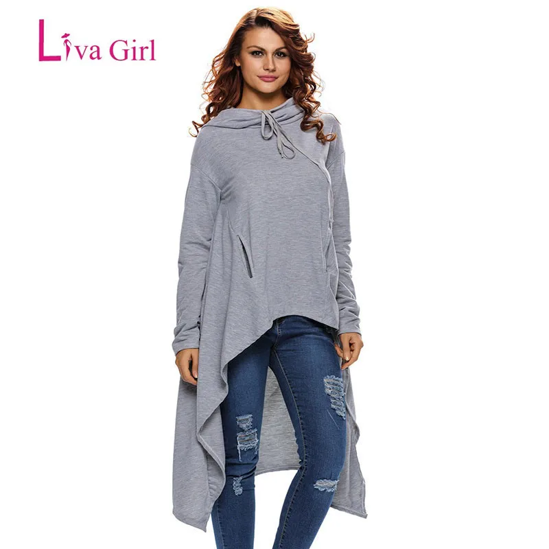 Liva Girl 2018 New Hoody Fashion Loose College Style Women Hoodie Dress ...