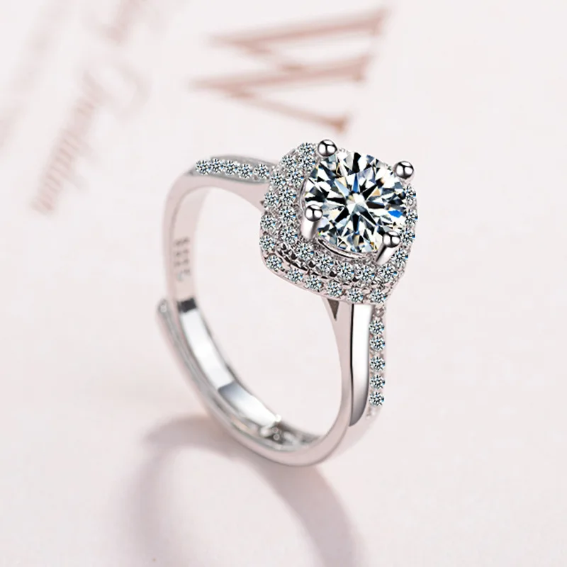 

Classic Rings For Women Palace Silver Ring Cubic Zirconia Wedding Engagement Bridal Jewelry Gift Drop Shipping